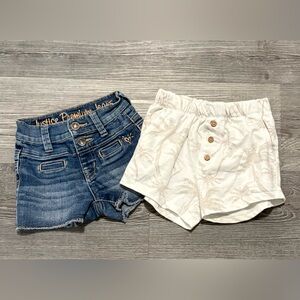 Justice Denim Blue and Jessica Simpson Cream Button Shorts. Girls size 5